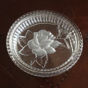 Crystal glass rose container